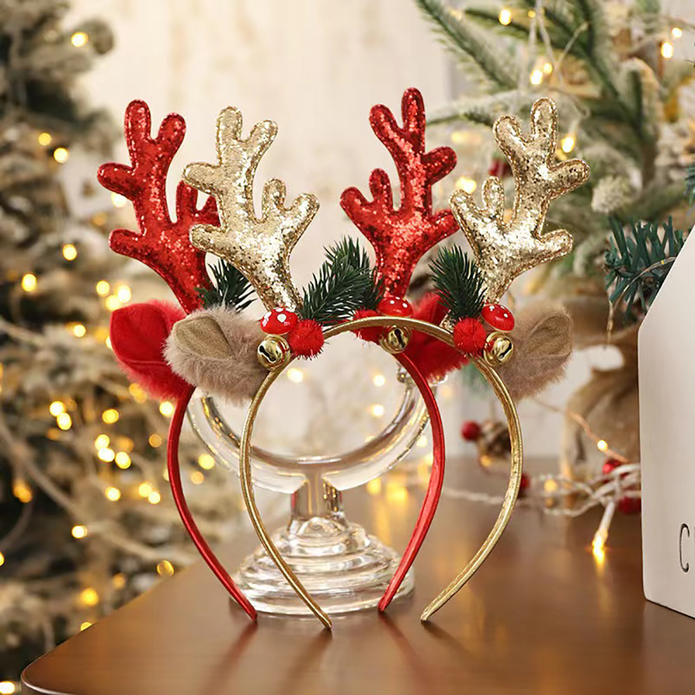 Reindeer Antlers Headband - Cerchietto con corna di renna natalizie,