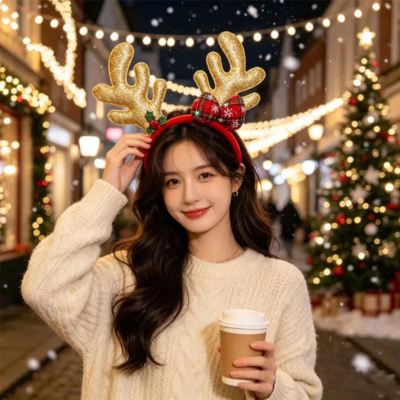 1-5PCS Cerchietto Natalizio co - Reindeer Antlers Headband recensione e prezzo