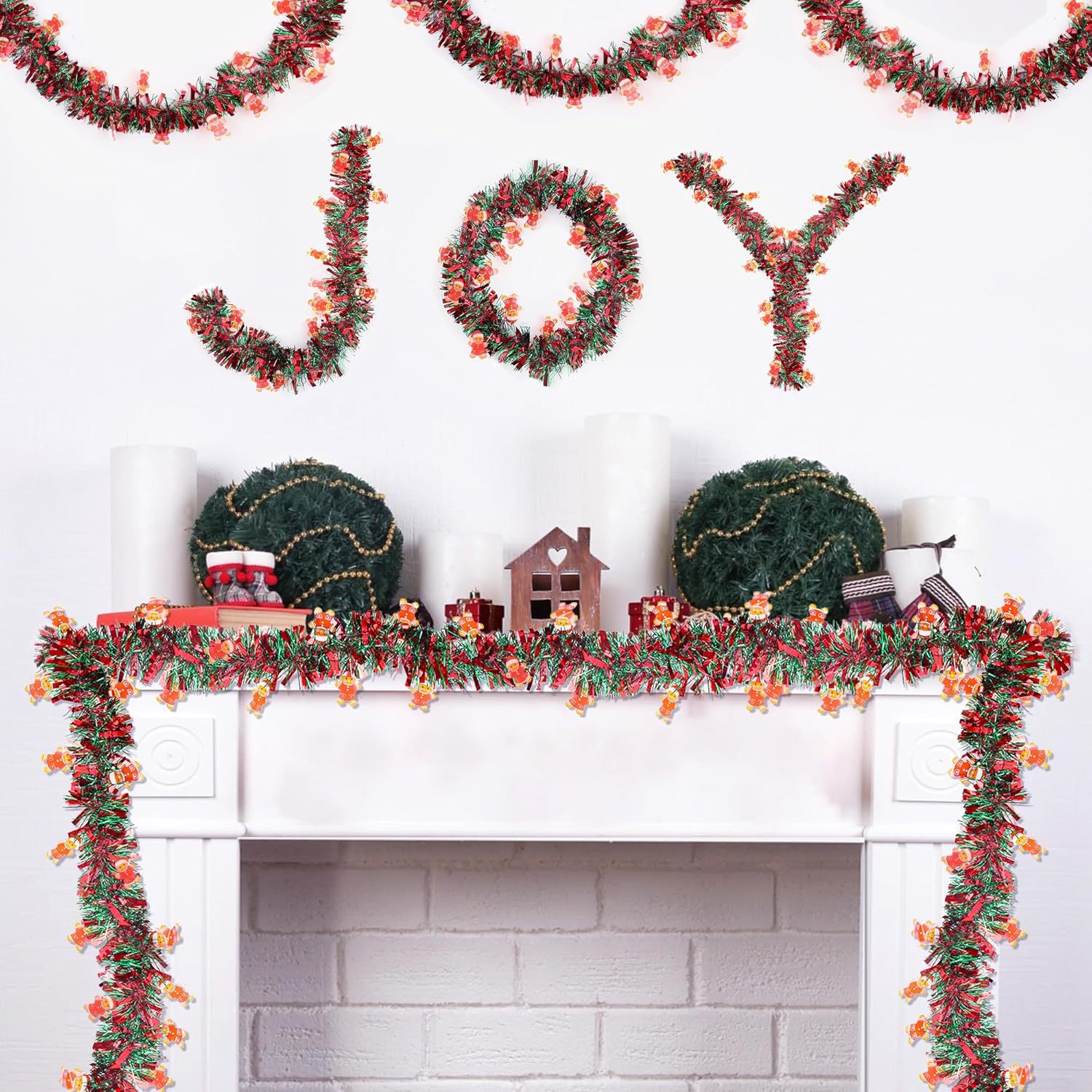 1--10PCS Ghirlanda festiva con - Tinsel Garland Decoration recensione e prezzo